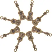 50pcs Guitar Pendant Guitar Charms Phone Shell Guitar Decor DIY Charm Jewelry Charms Electric Guitar Accessories Earring Charms Miniture Decoration Man Bass Earrings Zinc Alloy