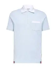 striped polo shirt 1,2,3,4,5 light blue