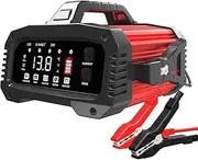 YIFASITE 25Amp Car Battery Charger, 12V/24V Lifepo4 Lead Acid Battery Charger, Upgraded Automobile Smart Trickle Charger Battery Maintainer for AGM, Lithium, Motorcycle Boat Caravan Batteries