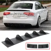 Rear Bumper Spoiler Diffuser Shark Fin Splitter Matte For Audi A3 A4 S3 S4 A5 S5 (for: Audi)