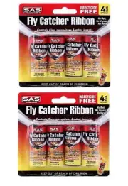 8 Rolls Flies Insect Bug Fly Glue Trap Paper Catcher Ribbon Strip Sticky Tape