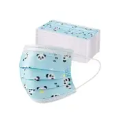 Catzon 50Pcs 3 Ply Disposbale Face Cute Cartoon Print Mask For Kid-Blue Panda