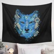 Native American Blue Wolf Tapestry
