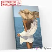 Paint By Numbers Kit Woman Beach Oil Acrylic Adult Beginner Kids Canvas Wall DIY