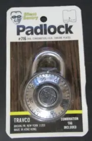 Silent Sentry Combination Padlock -Travco- #716- Chrome Plated NEW SEALED!