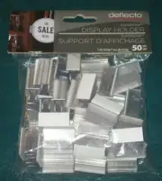 Deflecto SuperGrip 1" Long Display Sign Holders with Adhesive - 50 Pieces - NEW