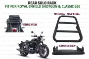 ROYAL ENFIELD "BLACK REAR SOLO RACK WITH FITTING FIT FOR SHOTGUN & CLASSIC 650"