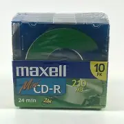 Maxell Mini CD-R Recordable Discs 10 Pack NOS Sealed New