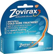 Zovirax Cream Cold Sore Cream Tube with Dimethicone, 2 g