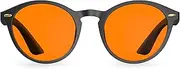 Bloomoak Blue Light Blocking Glasses-Gaming Glasses-Anti Glare - Anti Fatigue-TR90 Material-Suitable for Screens, Games, TVs, Mobile Phones… (Amber - 99% - Black Retro Frame, Normal)