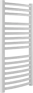 Greenedhouse Milano WHITE Curved Heated Towel Rail W500mm x H800mm Curved Central Heating Wall Mounted Towel Radiator