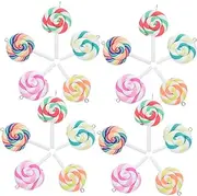 [STOBOK] Lollipop Pendant Charms 20pcs Diy Jewelry Supplies Soft Polymer Clay for Craft Projects