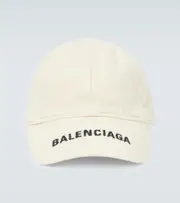 [Balenciaga] Balenciaga Logo cotton baseball cap L white