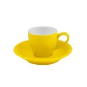 48x Espresso Cup & Saucer Maize Yellow 75mL Bevande Cono Expressso Coffee Cups