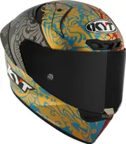 KYT KX-1 Race GP Bastianini IDN Replica 23, full face helmet , color: Matt Red/Blue/Gold/Black , size: M