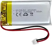 DC 3.7V 500mAh 602040 Rechargeable Lithium Polymer Battery, Suitable for DIY 3.7-5V Electronic Products with Built-in 2-Wire Battery Replacement and LED Lights