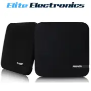 Fusion SM-F65CB 6.5" 100W Shallow Mount Speakers Square Black Grilles