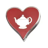 在飛比找momo購物網優惠-【Hermes 愛馬仕】茶壺圖案琺瑯愛心造型絲巾釦(紅色H6