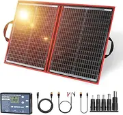DOKIO 110W 18V High-Efficiency Monocrystalline Foldable Solar Panel Kit with Integrated Charge Controller High Conversion Efficiency for Solar Generator Camping Balcony RVs Off-Grid
