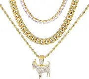 [Techno Pave] Iced Out Hip Hop Pendant (Basketball Necklace) with 24" 4mm Tennis Chain and 20" 4mm Tennis Chain - Available in Slam Dunk, 23, Basketball Hoop, GOAT, and Basketball Jersey