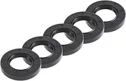 X AUTOHAUX Universal Oil Seal TC Double Lip W Steel Spring Seal Ring Rotary Shaft Seal 35x62x10mm High Pressure NBR Rubber Black 5pcs