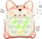 SORFURBOW Upgraded Quick Push Game Popping Fidget Toys for Kids, with LED Screen for Children 3-12 for Boys and Girls Bubble Stress,Handheld Puzzle Game Sensory Toys Easter Basket Stuffers (Corgi)