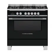 Fisher & Paykel 90cm Dual Fuel Freestanding Cooker - Black