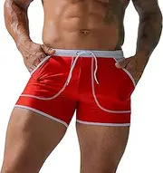 [Maiyifu-GJ] Mens Stretch Swim Trunks Quick-Drying Swimming Shorts Swimwear Lightweight Breathable Board Shorts with Pockets