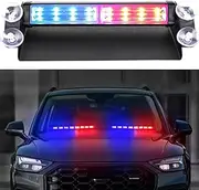 LED Windshield Strobe Light Emergency Flashing Car Strobe Warning Lights Beacon Warning Lights LED Flashing Beacon Light Ｕse for Car/Rescue Vehicle/Truck/Engineering Vehicle/Steamship (Red Blue)
