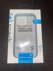 PRESIDIO PERFECT CLEARWITH IMPACT GEOMETRY IPHONE 13PRO CASE Clear/Fountain Teal