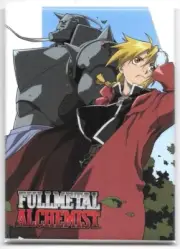 FullMetal Alchemist Anime Edward and Alphonse on White Refrigerator Magnet NEW
