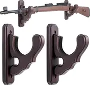 SCUNDA - Wall mounted gun rack, wall gun holder, indoor gun holder for storage display at home, office, wooden rack for rifle shotgun and bow