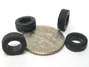 4 V. SHORT NARROW TYCO TCR Slot Car Front Tires Unused