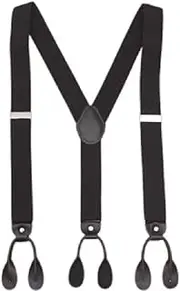 [Generic] Mens Button End Dress Suspenders - Adjustable Elastic Y shape Suspender