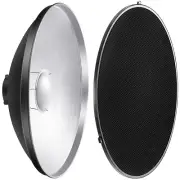 Neewer Strobe Flash Light Reflector Beauty Dish with Honeycomb Grid and Scrim