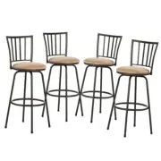 Barstools, Adjustable Counter Stools,Steel Set of 4 Straight Line Backrest