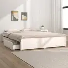 Bed Frame with Drawers White 137x187 cm Double Size