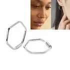 1pc 22G Silver Endless Ring Hexagon Steel Hoop Helix Nose Nostril Daith 8-12mm