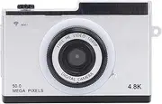 Digital Camera, Compact MP3 Player, 48M 1080P 8X Digital Zoom,2.4 Inch Retro Compact Camera with Playback Filters Frames, Wireless Fidelity Transmission (Silver)