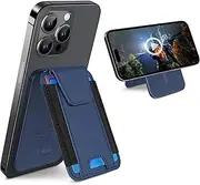 ExtreLife for Magsafe Wallet, Works with Apple Find My, Magnetic Wallet for iPhone 16/15/14/13/12 Series, 7-Card Holder, Adjustable Stand, RFID Blocking, Blue, Navy Blue, Minimalist