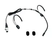 Black Double Earhook Headset Omnidirectional Mic for Shure Wireless Transmitters
