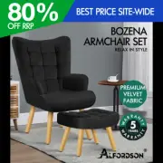 ALFORDSON Armchair Lounge Chair Featherston Replica Accent Chair Couch Black