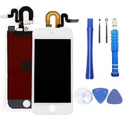 Full Screen Replacement for iPod Touch 5th 6th 7th Generation LCD Screen丨The Whole Display Assembly Metal Frame with Free Repair Tools (White One-Pack)