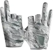 Fishing Gloves,3 Finger Cut Anti-Slip Fishing Gloves - Fingerless Fish Accessories UV Protection Hand Protector for Kayaking, Rowing & Paddling