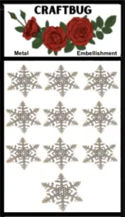 CRAFTBUG METAL EMBELLISHMENTS VINTAGE 10 SNOWFLAKE CODE B3-B12
