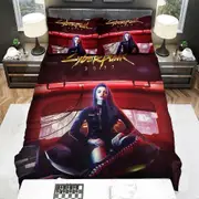 v5044 Bed Sheets Cyberpunk Girl With The Tv Screens Duvet Cover Set Bedspread Bed Sheets IU5044