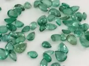 2.5x4mm-4x6mm Emerald Faceted Pear Stones, For Jewelry (1Ct To 5Cts)