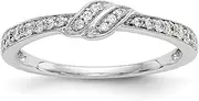 [Diamond2Deal] Women's 14K White Gold Diamond Wedding Band Ring 0.192 cttw