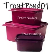 Tupperware Keep Tabs Nesting Stacking Square Storage Containers Purple Dewberry