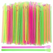 400pcs Spoon Straws Slushie Straws Spoon Scoop Straws Disposable Beverage Straws For Ice Cones 20.00X0.60X0.60CM